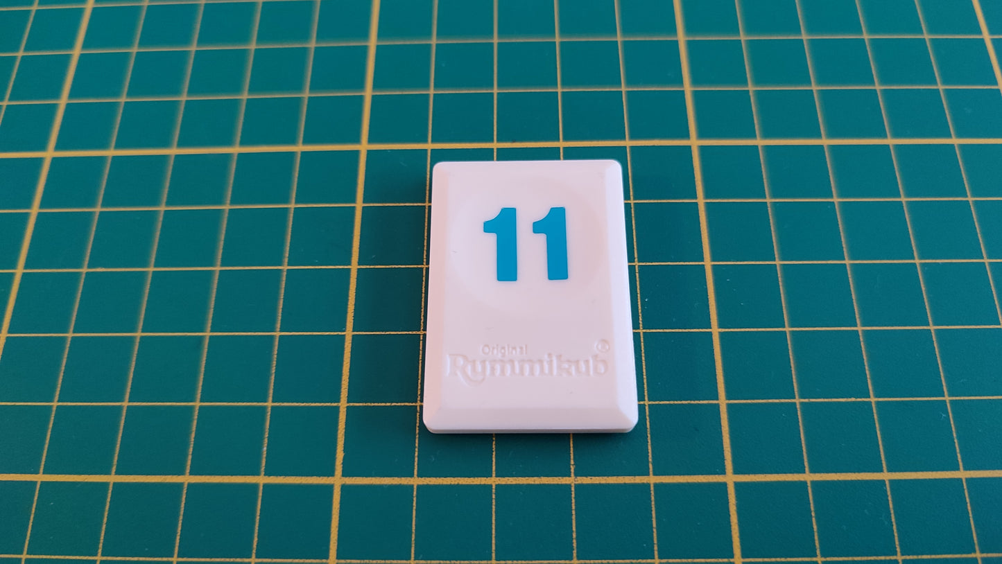 Tuile chiffre 11 onze bleu pièce détachée L'original Rummikub chiffres M&M Ventures 2014 #E31