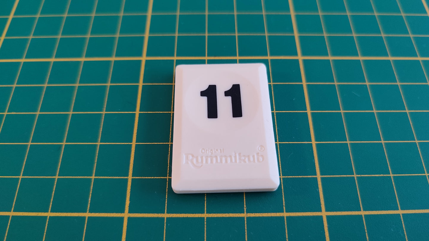 Tuile chiffre 11 onze noir pièce détachée L'original Rummikub chiffres M&M Ventures 2014 #E31