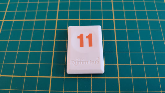 Tuile chiffre 11 onze orange pièce détachée L'original Rummikub chiffres M&M Ventures 2014 #E31