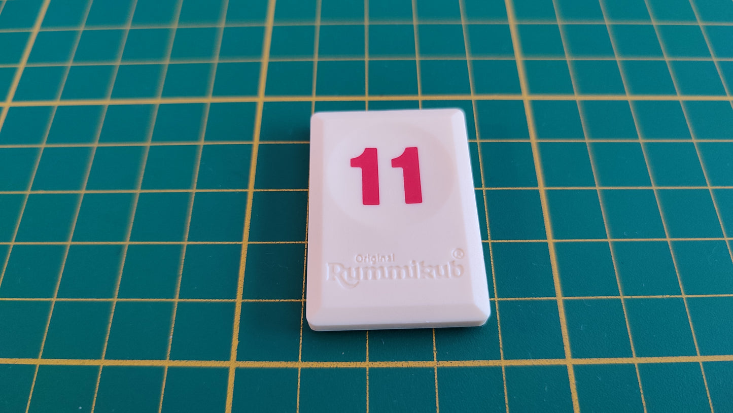 Tuile chiffre 11 onze rouge pièce détachée L'original Rummikub chiffres M&M Ventures 2014 #C39