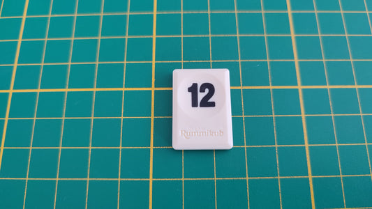 Tuile chiffre 12 douze noir pièce détachée jeu de société Rummikub Le rami des chiffres jeu de voyage Hasbro #C68