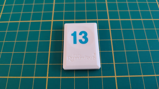 Tuile chiffre 13 treize bleu pièce détachée L'original Rummikub chiffres M&M Ventures 2014 #C39