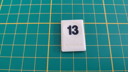 Tuile chiffre 13 treize noir pièce détachée jeu de société Rummikub Le rami des chiffres jeu de voyage Hasbro #C68