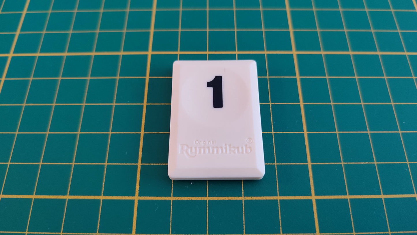 Tuile chiffre 1 un noir pièce détachée L'original Rummikub chiffres M&M Ventures 2014 #C39