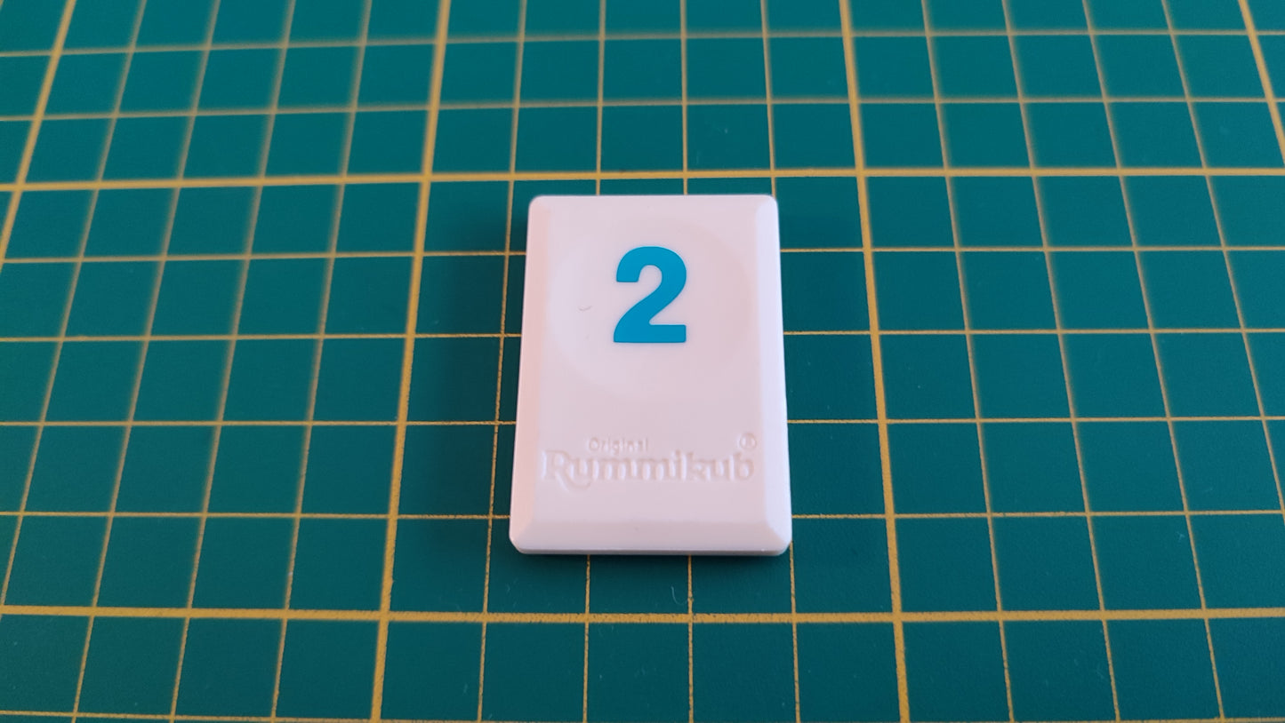 Tuile chiffre 2 deux bleu pièce détachée L'original Rummikub chiffres M&M Ventures 2014 #C39