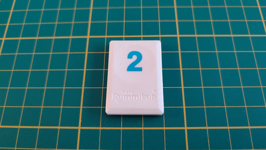 Tuile chiffre 2 deux bleu pièce détachée L'original Rummikub chiffres M&M Ventures 2014 #E31