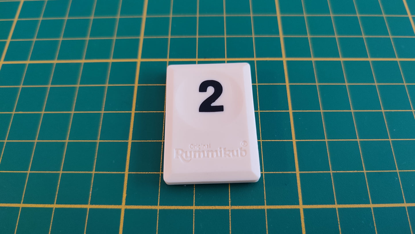 Tuile chiffre 2 deux noir pièce détachée L'original Rummikub chiffres M&M Ventures 2014 #E31