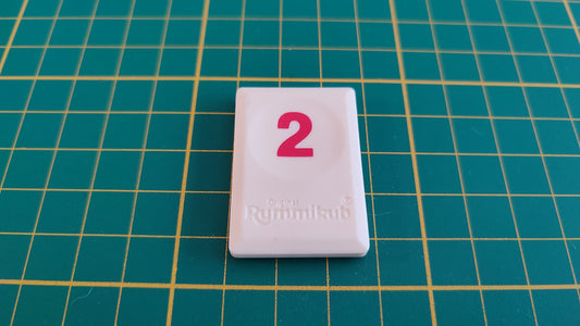Tuile chiffre 2 deux rouge pièce détachée L'original Rummikub chiffres M&M Ventures 2014 #E31