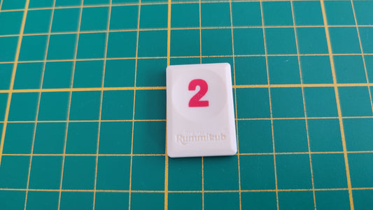 Tuile chiffre 2 deux rouge pièce détachée jeu de société Rummikub Le rami des chiffres jeu de voyage Hasbro #C68