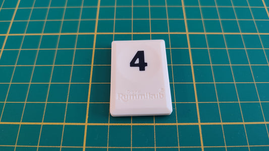 Tuile chiffre 4 quatre noir pièce détachée L'original Rummikub chiffres M&M Ventures 2014 #E31