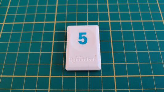 Tuile chiffre 5 cinq bleu pièce détachée L'original Rummikub chiffres M&M Ventures 2014 #C39