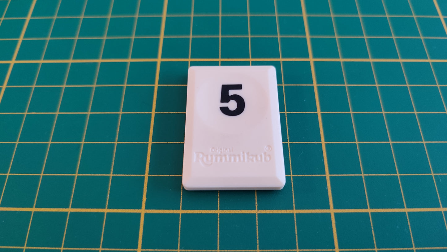 Tuile chiffre 5 cinq noir pièce détachée L'original Rummikub chiffres M&M Ventures 2014 #E31