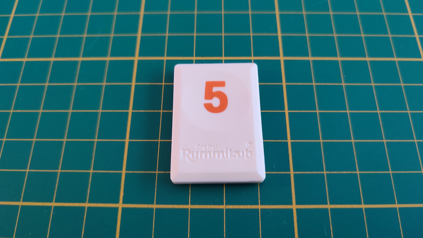 Tuile chiffre 5 cinq orange pièce détachée L'original Rummikub chiffres M&M Ventures 2014 #E31