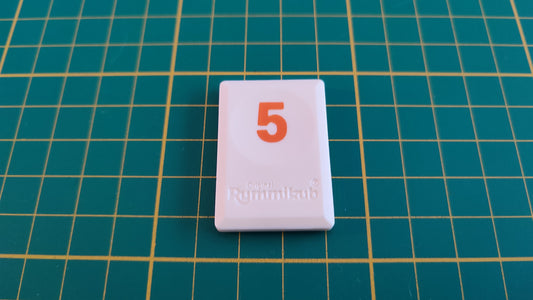 Tuile chiffre 5 cinq orange pièce détachée L'original Rummikub chiffres M&M Ventures 2014 #E31