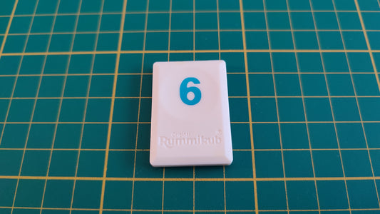 Tuile chiffre 6 six bleu pièce détachée L'original Rummikub chiffres M&M Ventures 2014 #E31