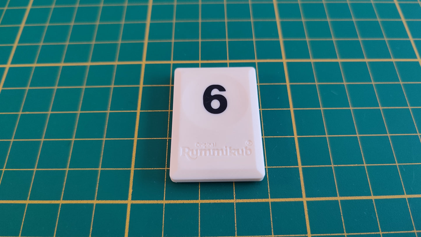 Tuile chiffre 6 six noir pièce détachée L'original Rummikub chiffres M&M Ventures 2014 #E31