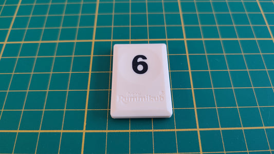 Tuile chiffre 6 six noir pièce détachée L'original Rummikub chiffres M&M Ventures 2014 #E31