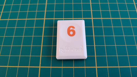 Tuile chiffre 6 six orange pièce détachée L'original Rummikub chiffres M&M Ventures 2014 #E31