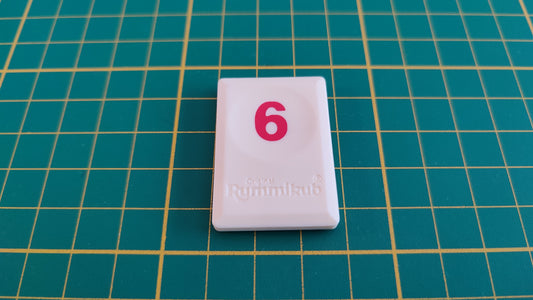 Tuile chiffre 6 six rouge pièce détachée L'original Rummikub chiffres M&M Ventures 2014 #E31