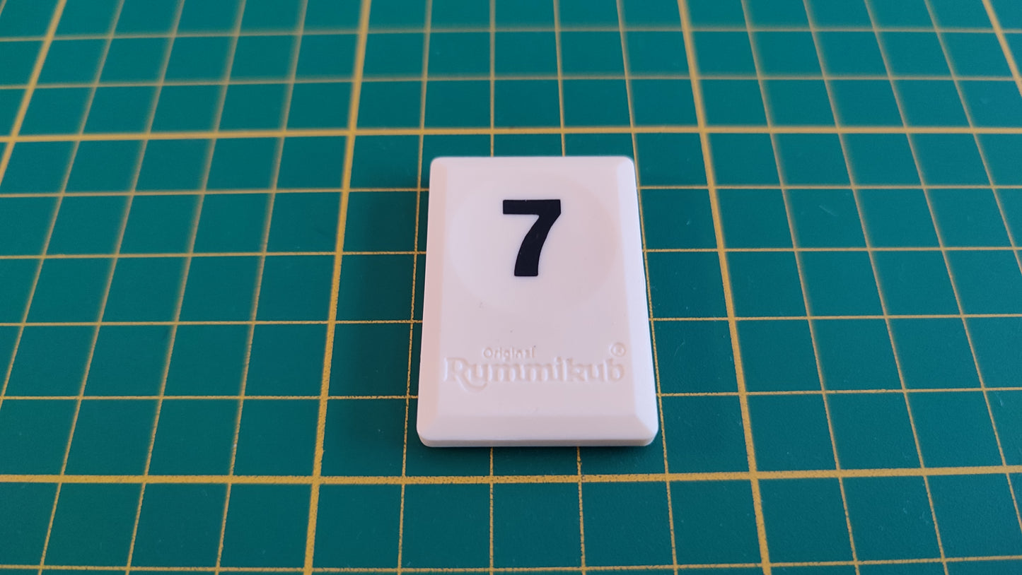 Tuile chiffre 7 sept noir pièce détachée L'original Rummikub chiffres M&M Ventures 2014 #E31