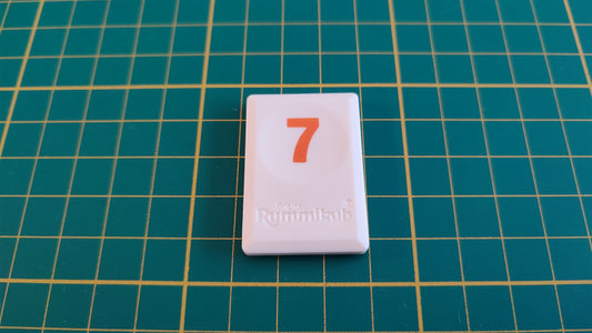 Tuile chiffre 7 sept orange pièce détachée L'original Rummikub chiffres M&M Ventures 2014 #C39