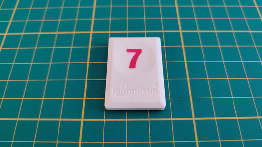 Tuile chiffre 7 sept rouge pièce détachée L'original Rummikub chiffres M&M Ventures 2014 #E31