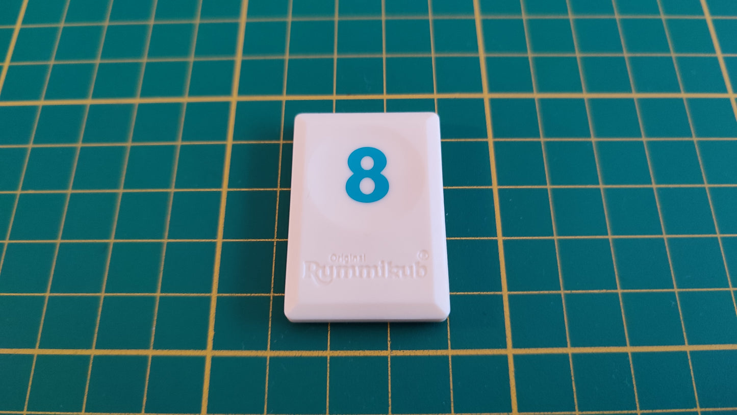 Tuile chiffre 8 huit bleu pièce détachée L'original Rummikub chiffres M&M Ventures 2014 #C39