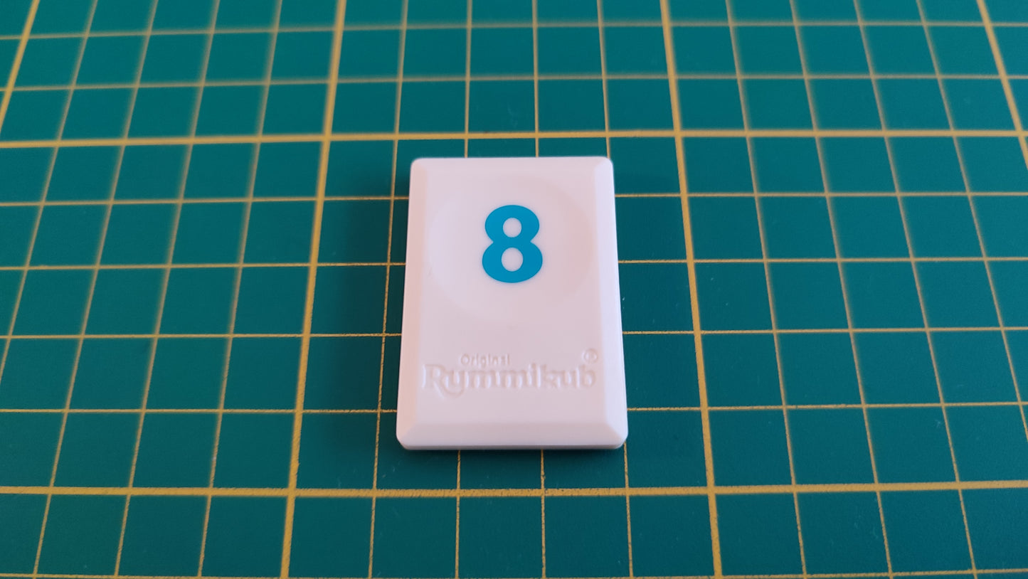 Tuile chiffre 8 huit bleu pièce détachée L'original Rummikub chiffres M&M Ventures 2014 #E31