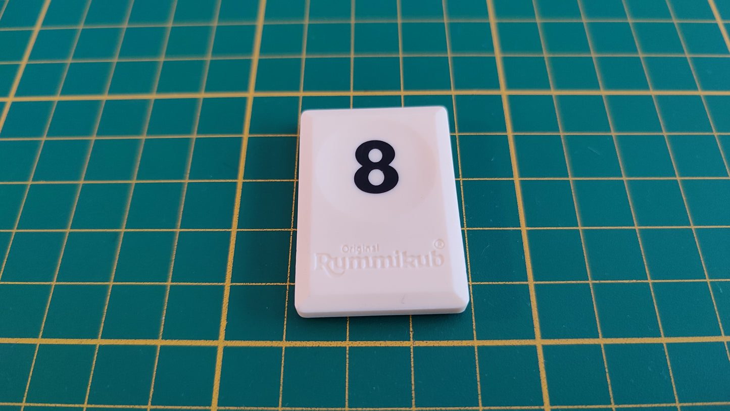 Tuile chiffre 8 huit noir pièce détachée L'original Rummikub chiffres M&M Ventures 2014 #E31