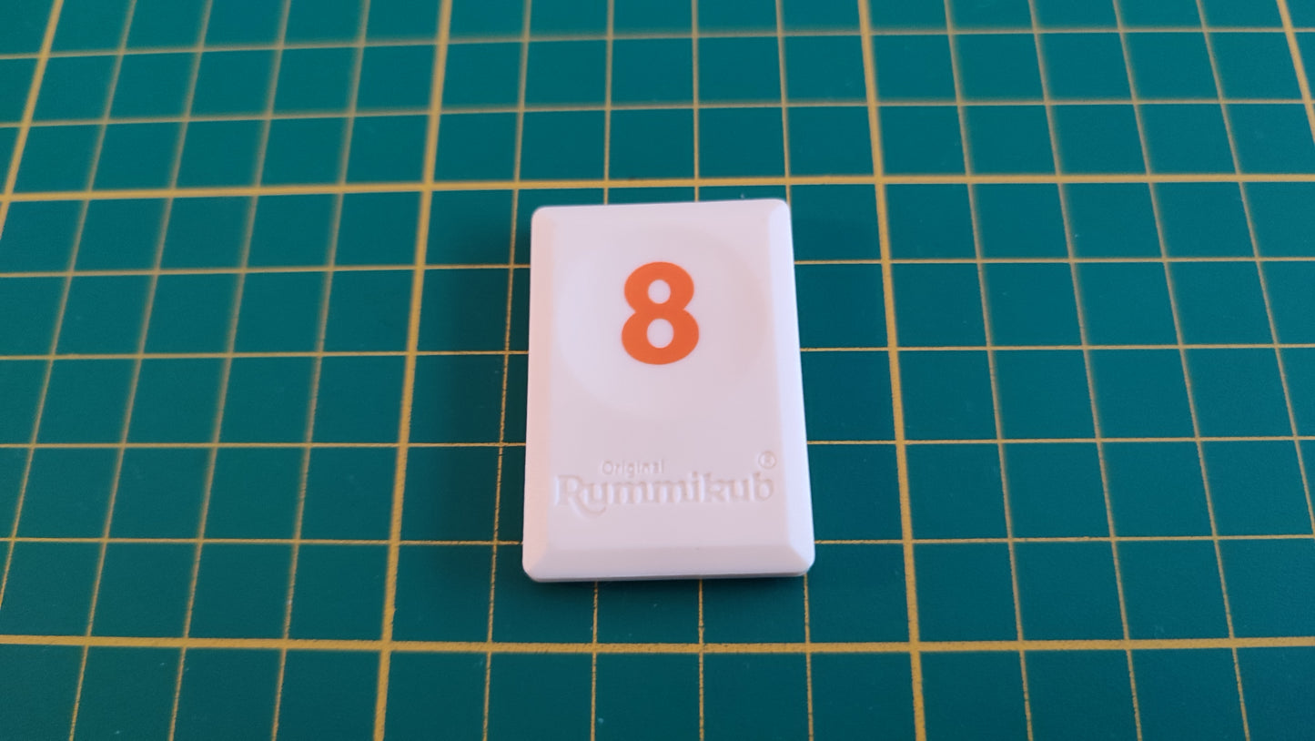 Tuile chiffre 8 huit orange pièce détachée L'original Rummikub chiffres M&M Ventures 2014 #C39