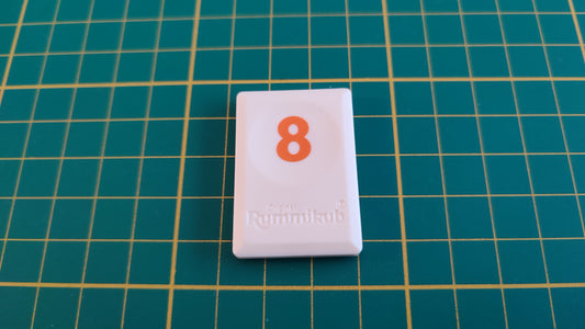 Tuile chiffre 8 huit orange pièce détachée L'original Rummikub chiffres M&M Ventures 2014 #E31