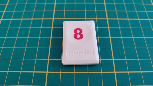 Tuile chiffre 8 huit rouge pièce détachée L'original Rummikub chiffres M&M Ventures 2014 #E31