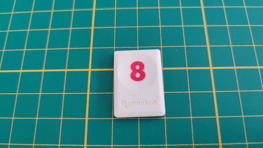 Tuile chiffre 8 huit rouge pièce détachée jeu de société Rummikub Le rami des chiffres jeu de voyage Hasbro #C68