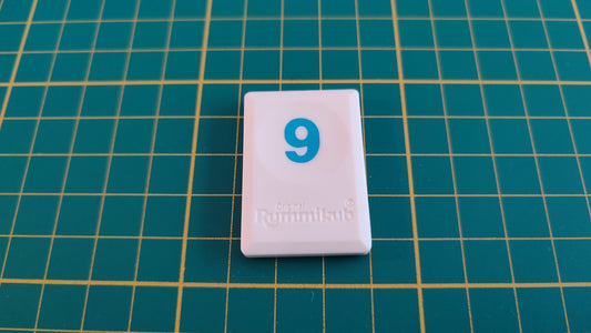 Tuile chiffre 9 neuf bleu pièce détachée L'original Rummikub chiffres M&M Ventures 2014 #C39