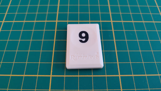 Tuile chiffre 9 neuf noir pièce détachée L'original Rummikub chiffres M&M Ventures 2014 #C39