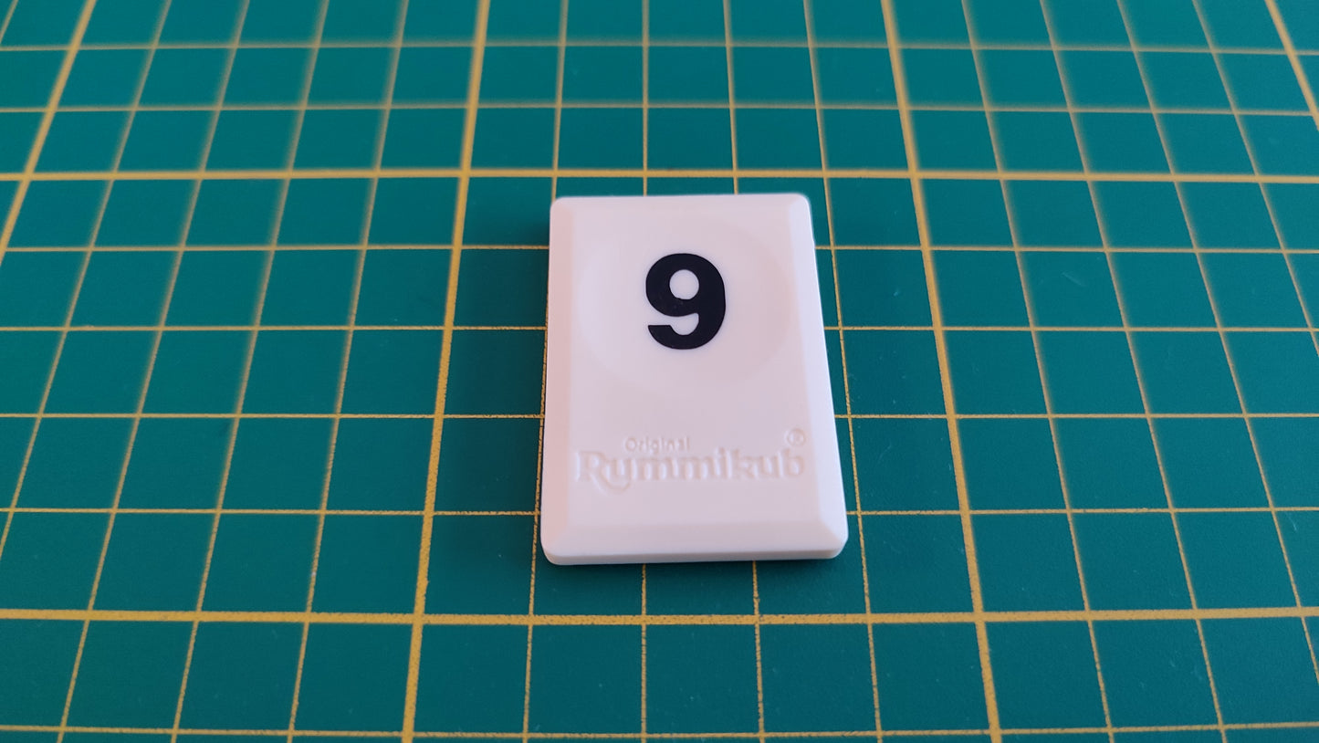 Tuile chiffre 9 neuf noir pièce détachée L'original Rummikub chiffres M&M Ventures 2014 #E31