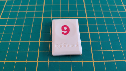 Tuile chiffre 9 neuf rouge pièce détachée L'original Rummikub chiffres M&M Ventures 2014 #C39