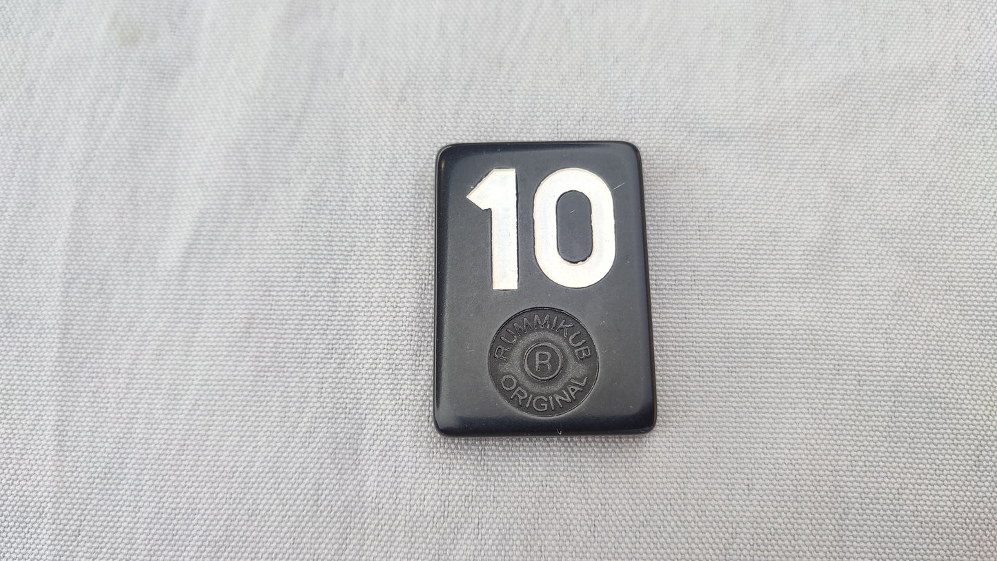 Tuile numéro 10 blanche Rummikub Black Edition Goliath Pièce détachée #E73