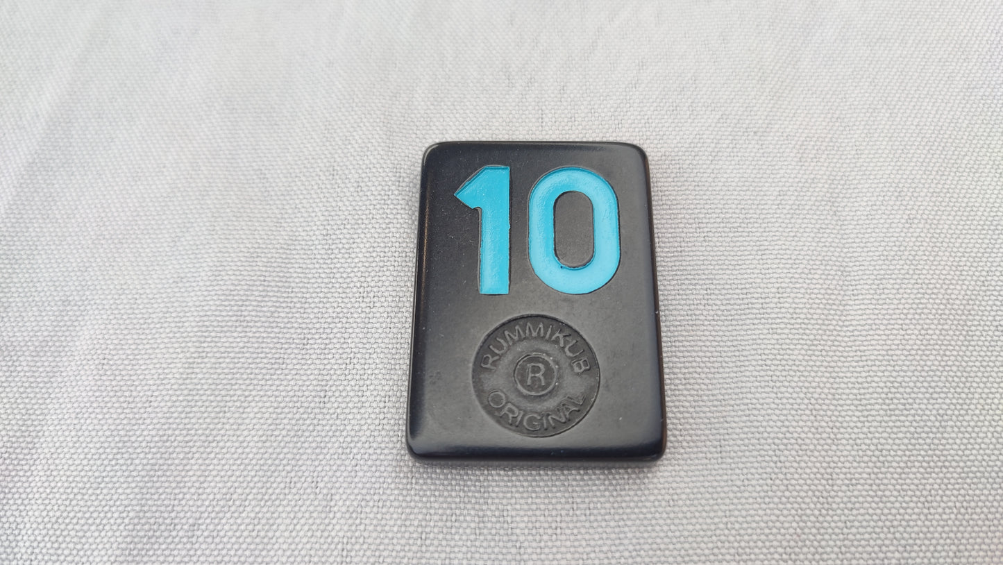 Tuile numéro 10 bleue Rummikub Black Edition Goliath Pièce détachée #E73