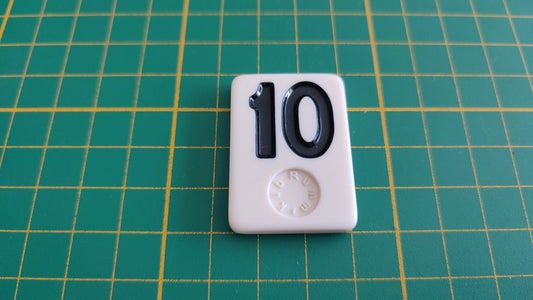 Tuile numéro 10 dix noir pièce détachée jeu de société Rummikub Le rami des chiffres XXL #E60