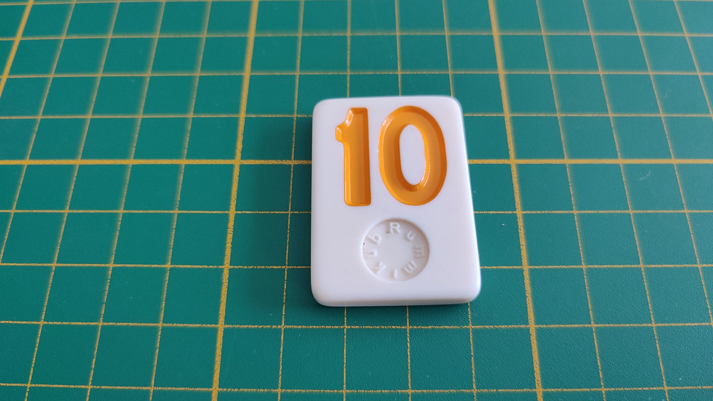 Tuile numéro 10 dix orange pièce détachée jeu de société Rummikub Le rami des chiffres XXL #E60