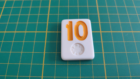 Tuile numéro 10 dix orange pièce détachée jeu de société Rummikub Le rami des chiffres XXL #E60