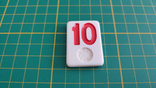 Tuile numéro 10 dix rouge pièce détachée jeu de société Rummikub Le rami des chiffres XXL #E60