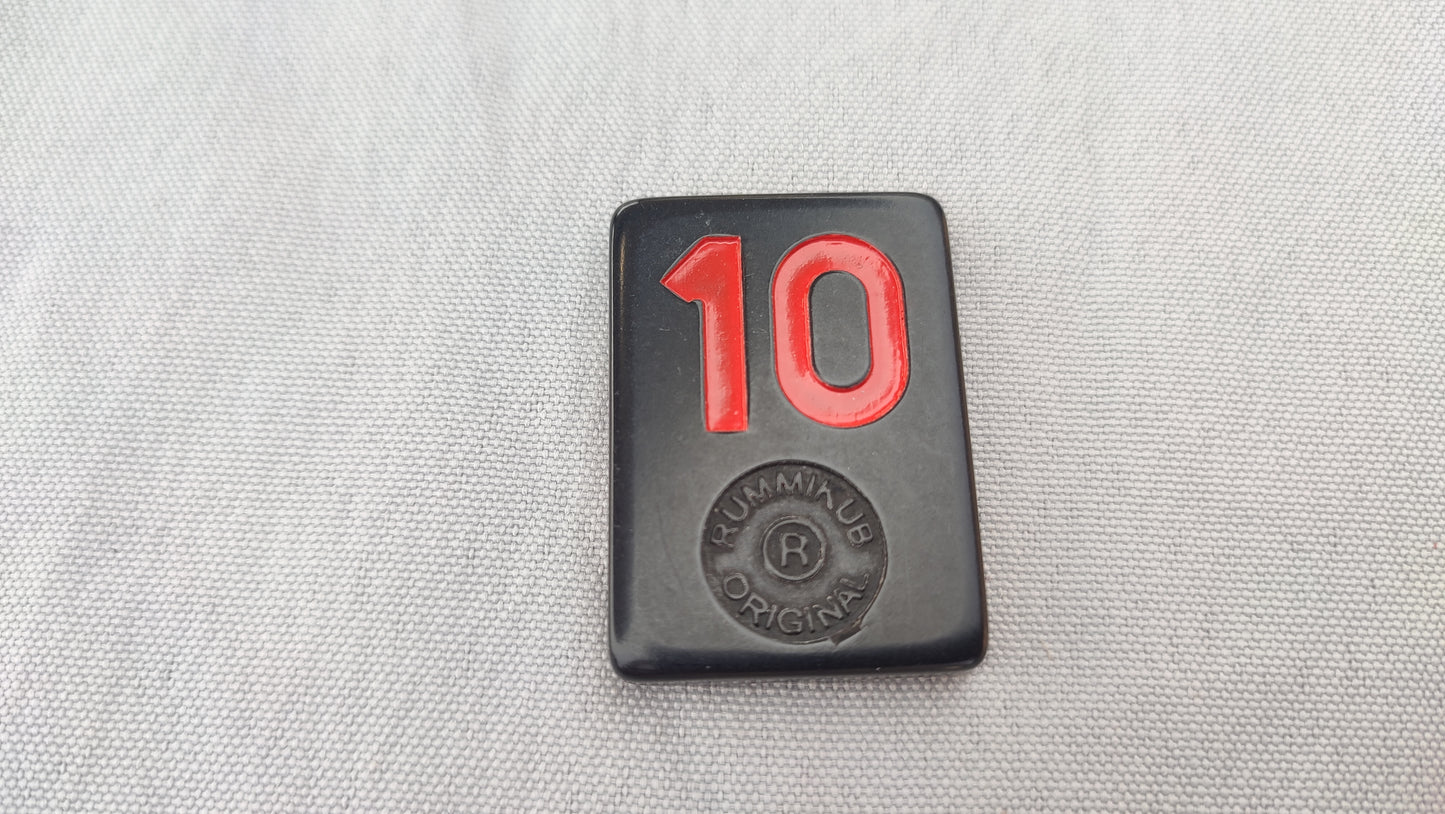 Tuile numéro 10 rouge Rummikub Black Edition Goliath Pièce détachée #E73