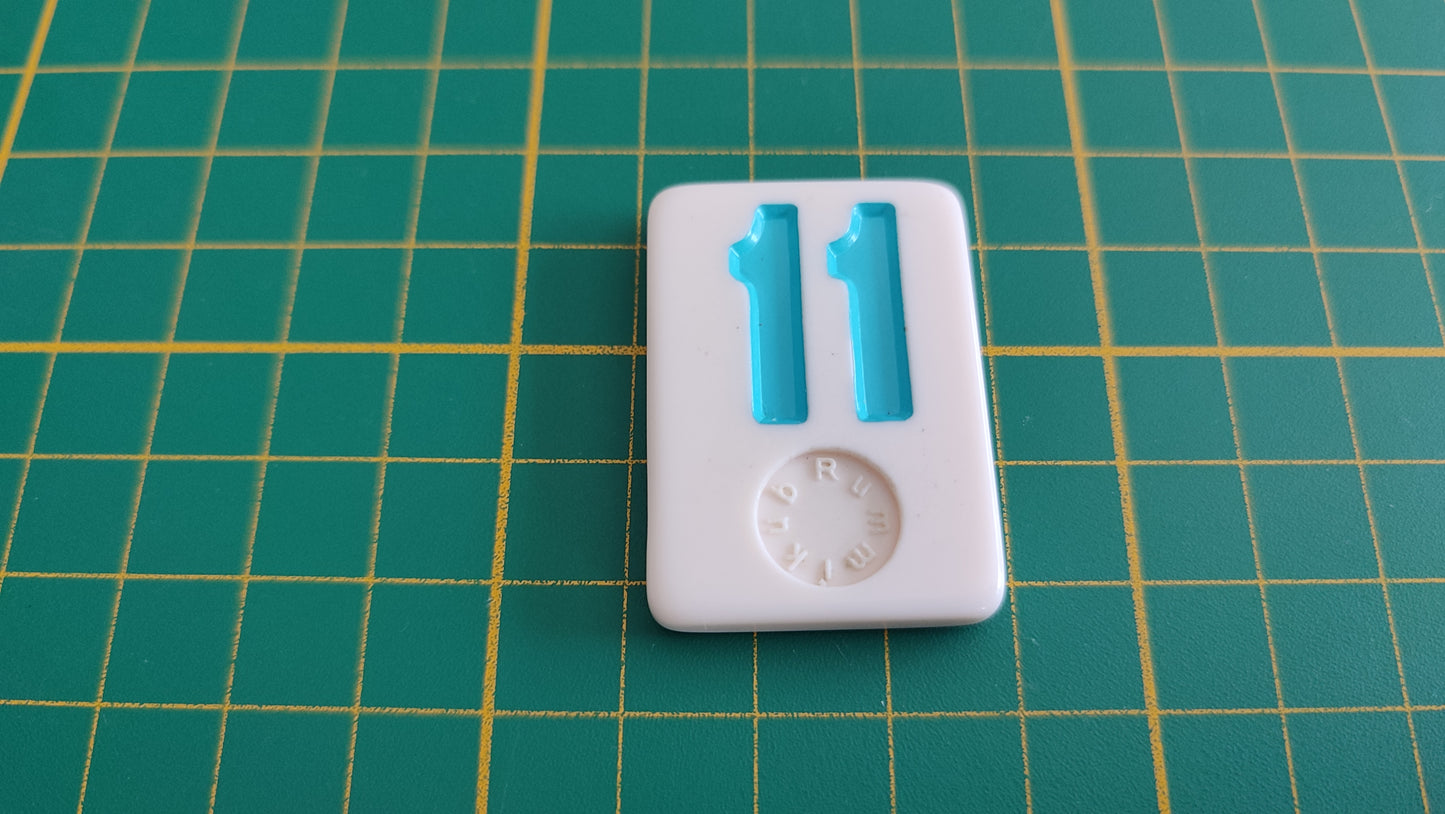 Tuile numéro 11 onze bleu pièce détachée jeu de société Rummikub Le rami des chiffres XXL #E60