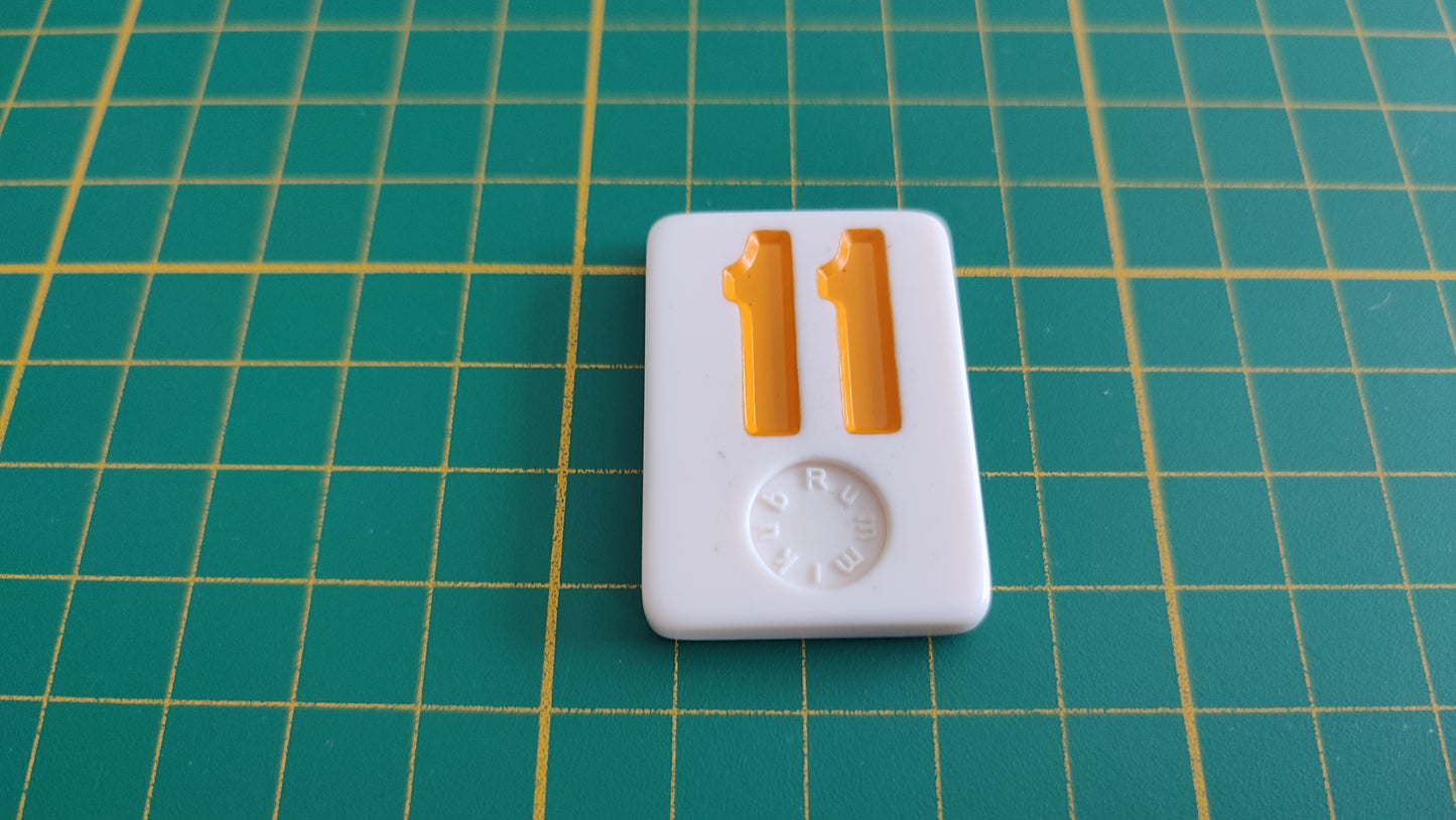 Tuile numéro 11 onze orange pièce détachée jeu de société Rummikub Le rami des chiffres XXL #E60