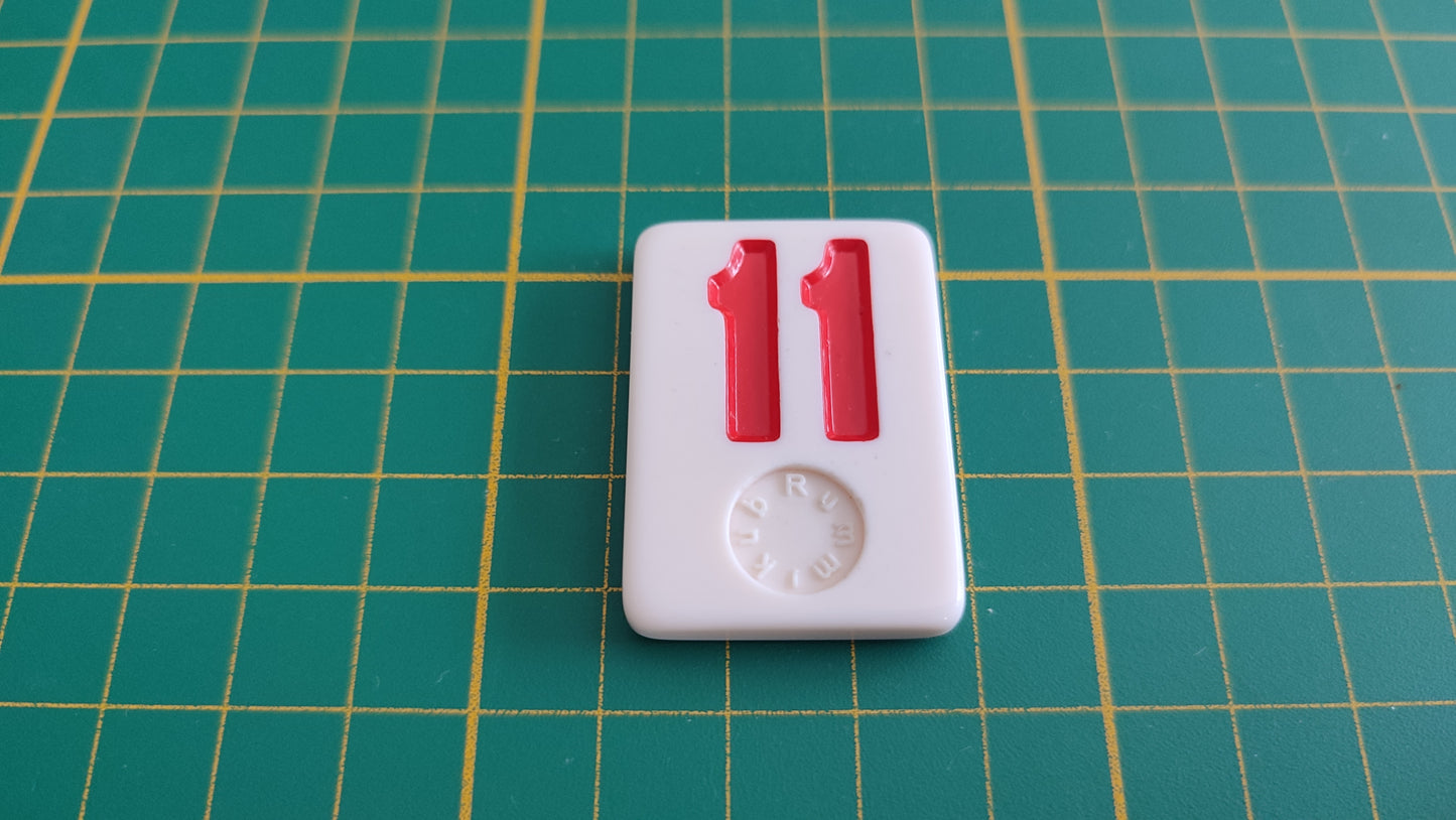 Tuile numéro 11 onze rouge pièce détachée jeu de société Rummikub Le rami des chiffres XXL #E60