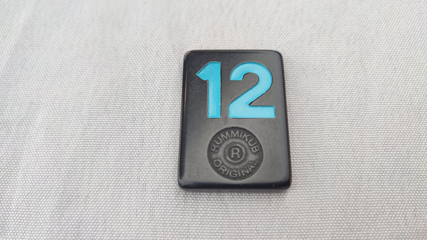Tuile numéro 12 bleue Rummikub Black Edition Goliath Pièce détachée #E73