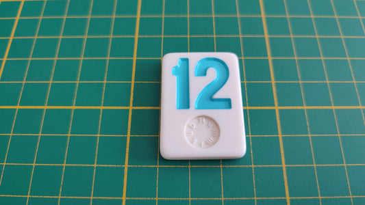 Tuile numéro 12 douze bleu pièce détachée jeu de société Rummikub Le rami des chiffres XXL #E60