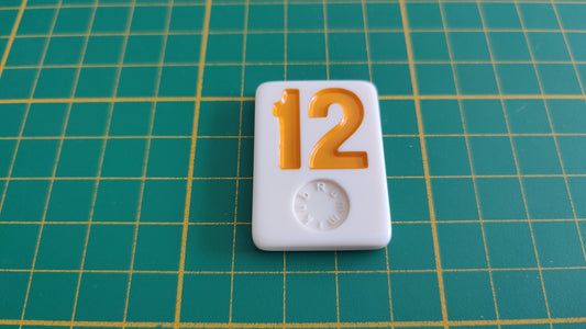 Tuile numéro 12 douze orange pièce détachée jeu de société Rummikub Le rami des chiffres XXL #E60